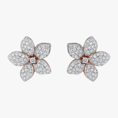 Diamond Flower Petal Earrings