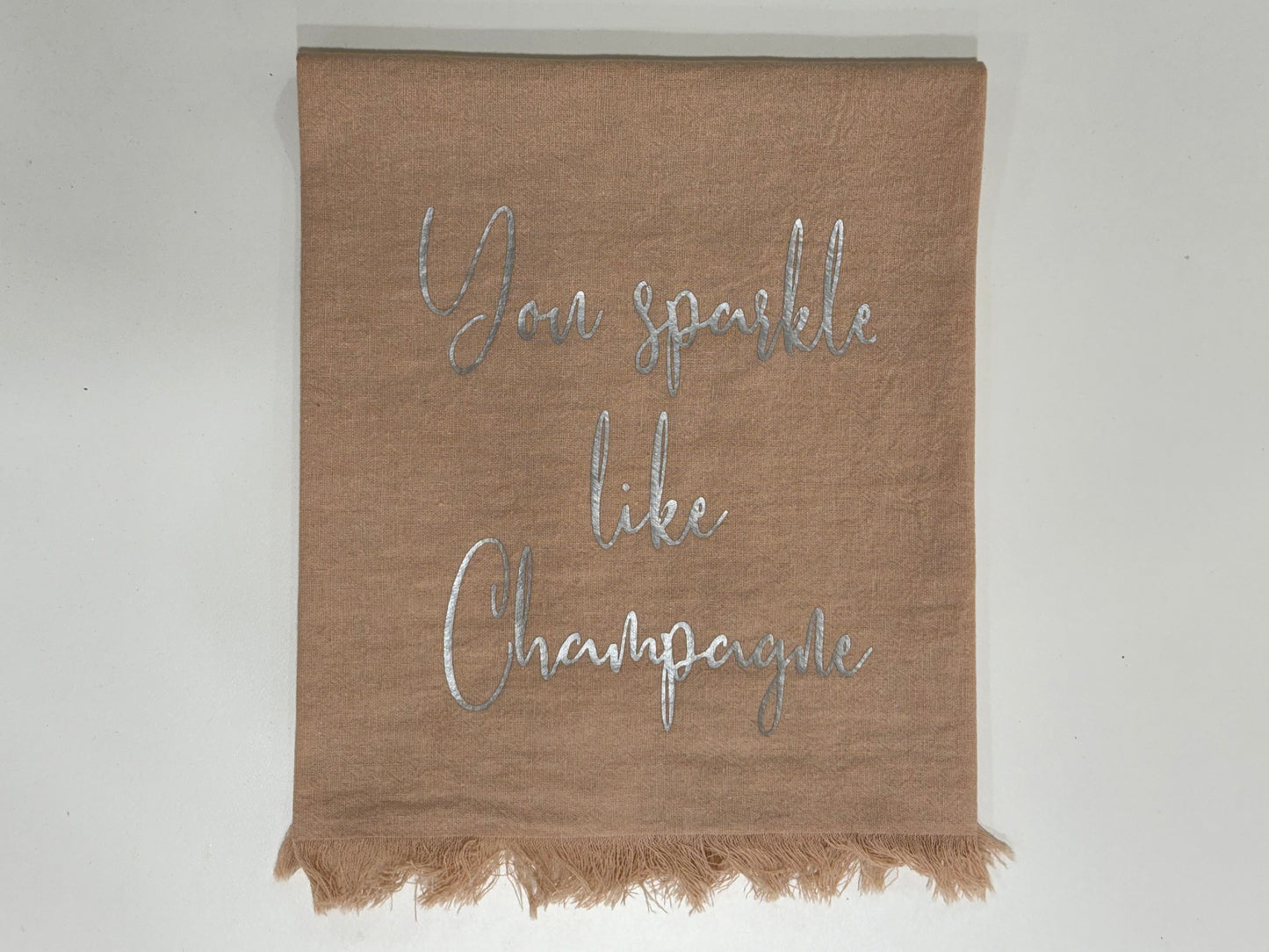 Linen Towel Sparkle like Champagne Ivory & Silver