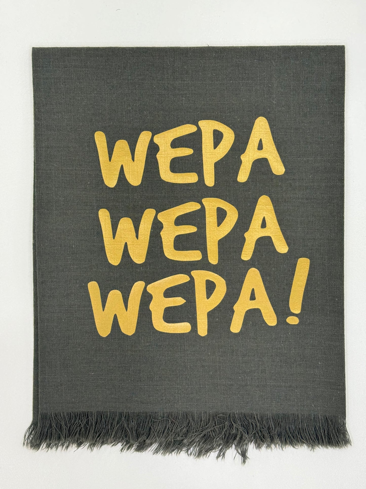 Linen Towel Gray & Gold Wepa