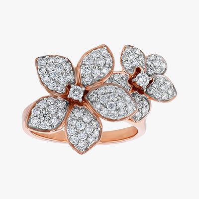 Lab Grown Diamond Flower Petal Ring