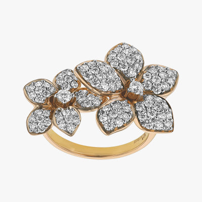 Lab Grown Diamond Flower Petal Ring