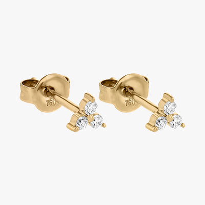 The 18K Gold Mini Trois Diamond Earrings