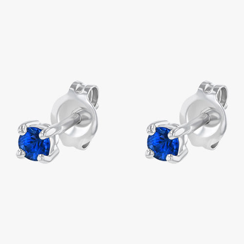 18K White Gold Blue Sapphire Studs