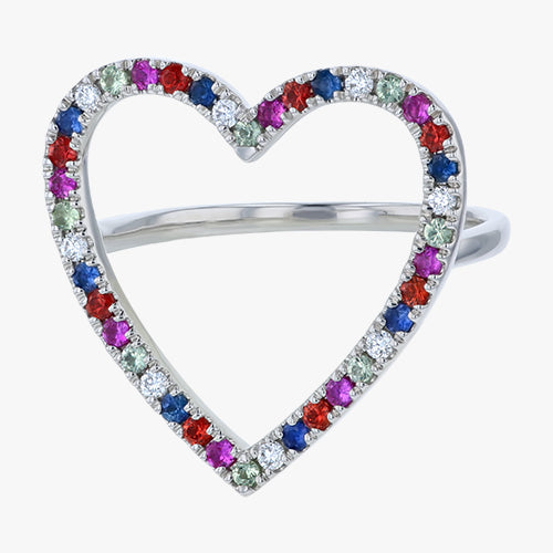 The Open Heart Sapphires Ring