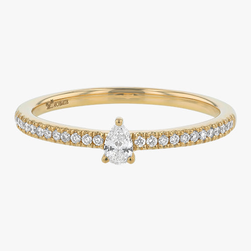 Petite Pear Cut Diamond Ring